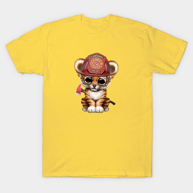 Cute Tiger Cub Firefighter T-Shirt by jeffbartels